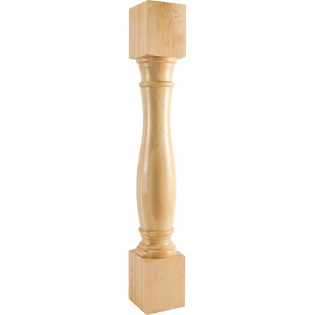 HARDWARE RESOURCES 6" Wx6"Dx42"H Hard Maple Turned Post P1-6-42-HMP